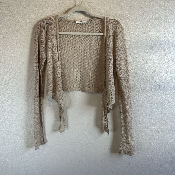 Alice + Olivia Cropped Cardigan Fergie Tie Front Small Fairy Cottagecore Boho - Picture 4 of 9